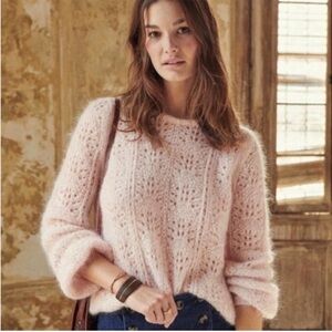 Sezane Soft Light Pink Knit Sweater size XS